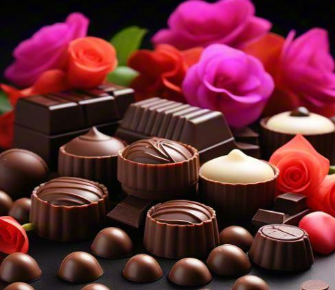 The Romantic Encounter of Chocolate and Flowers