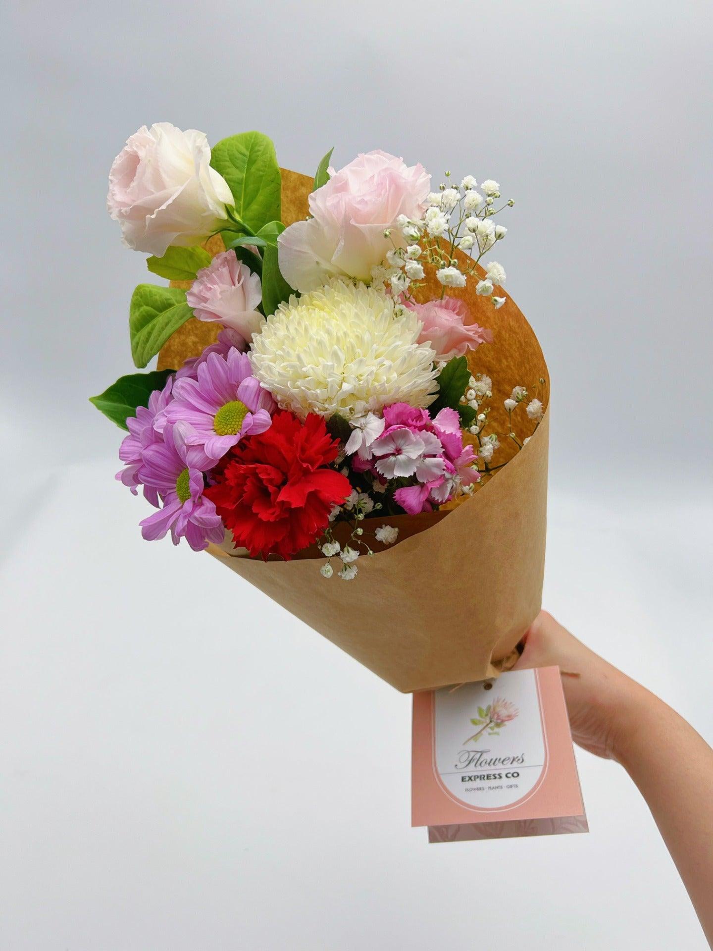 Flower Delivery Melbourne -Same Day Delivery Online Melbourne Florist -Cute Mix Colour Bouquet- Flowers Express CO
