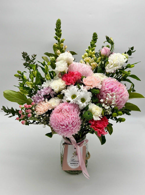 Large Pink & White Jar