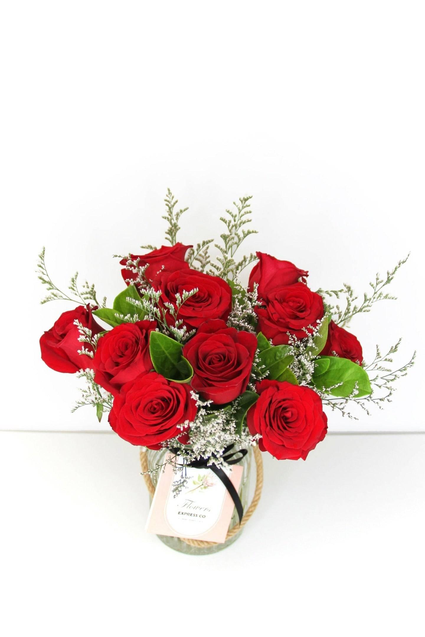Flower Delivery Melbourne -Same Day Delivery Online Melbourne Florist -Red Rose Jar - Flowers Express CO