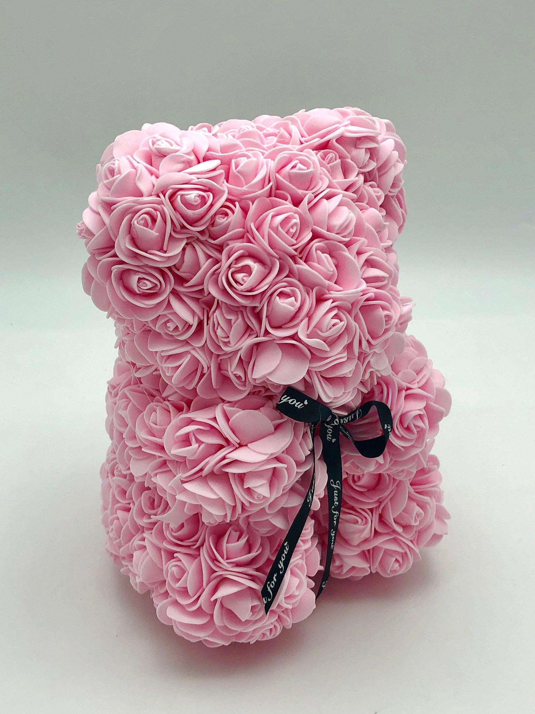 Rose Bear made of synthetic roses perfect for delivery across Melbourne