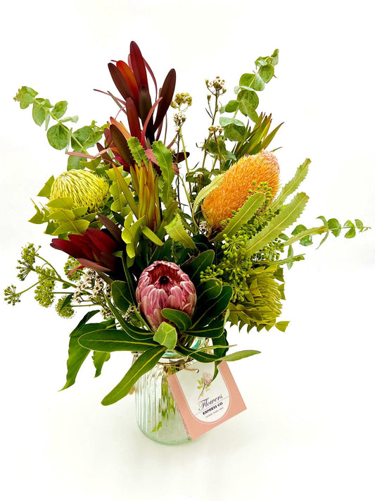 Medium Native Mix Jar, a beautiful blend of Australian native flowers in a stylish glass jar