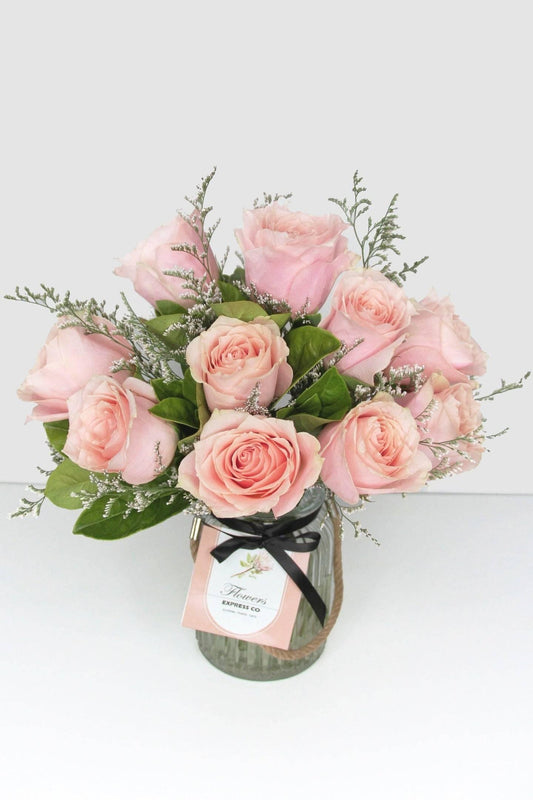 Flower Delivery Melbourne -Same Day Delivery Online Melbourne Florist  -Pink Rose Jar- Flowers Express CO