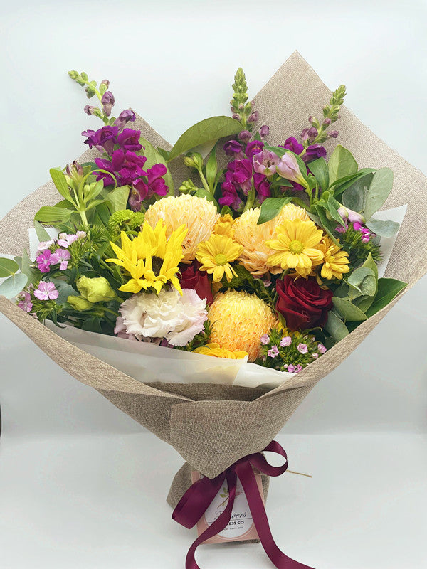 Flower Delivery Melbourne -Same Day Delivery Online Melbourne Florist  -Large Orange & Red Bouquet - Flowers Express CO