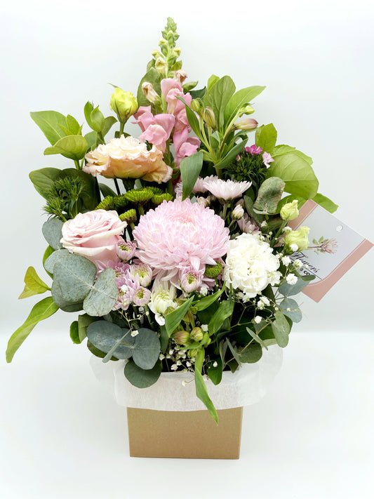 Flower Delivery Melbourne -Same Day Delivery Online Melbourne Florist  -Small Pink & White Box- Flowers Express CO