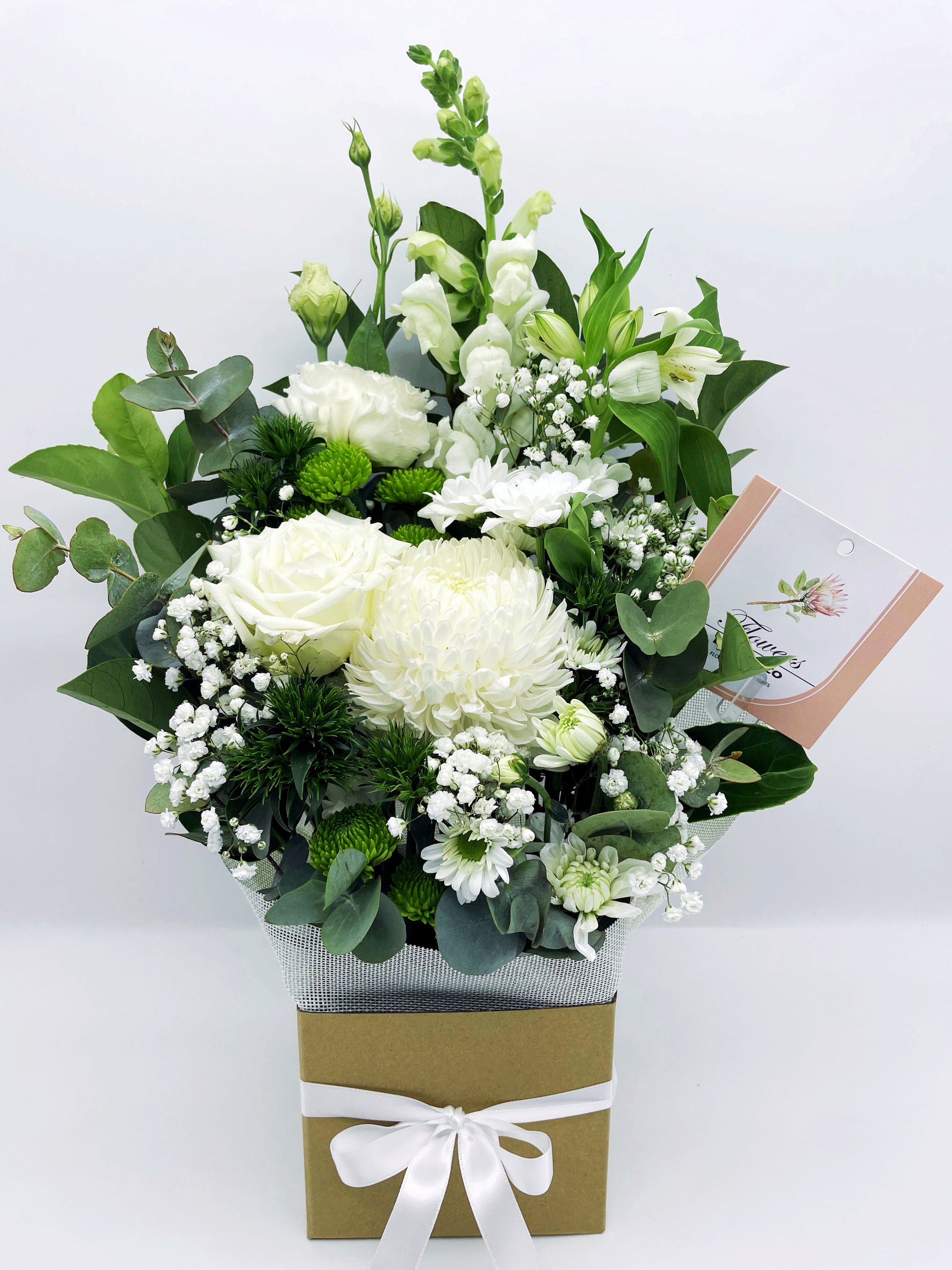 Flower Delivery Melbourne -Same Day Delivery Online Melbourne Florist  -Small White & Green Box- Flowers Express CO