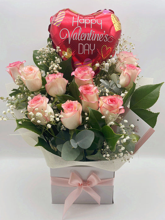 Valentine's Day Pastel Rose Box-Valentine's Day FLOWERS