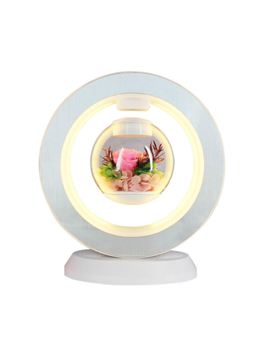 Preserved Flower Bowl Floating In The Middle Of A Metal Like Ring. Same Day Delivery In Melbourne.