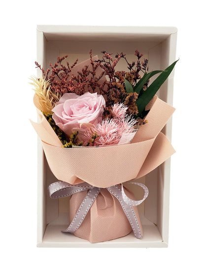 Flower Delivery Melbourne -Same Day Delivery Online Melbourne Florist  -Petite Eternal Rose Bouquet with Fairy Light-Pink- Flowers Express CO