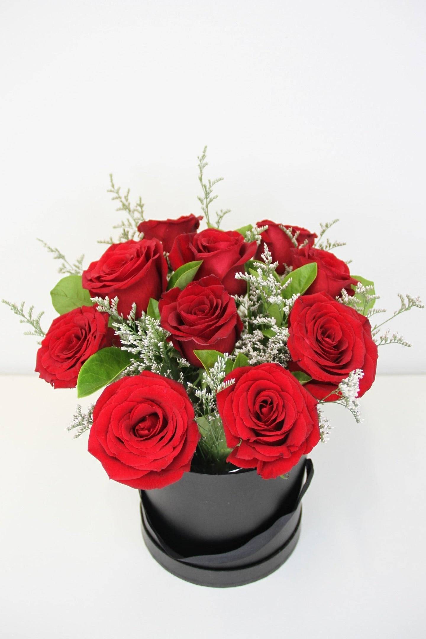 Flower Delivery Melbourne -Same Day Delivery Online Melbourne Florist  -red-rose-hat-box- Flowers Express CO